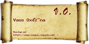 Vass Oxána névjegykártya